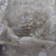 A human skeleton lies in sediment in the ruins of a settlement in what's now Turkey.